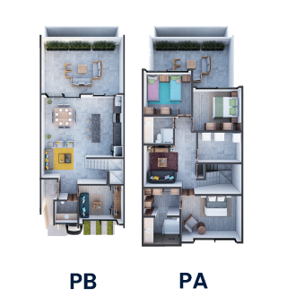  Plano Casas en Zákia - Distribución detallada 