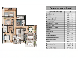  Plano Departamentos en Bosque Real - Distribución detallada 